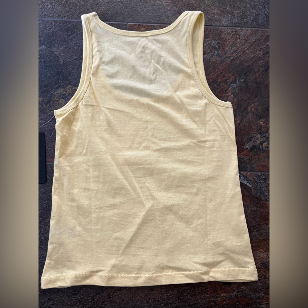 New women’s Hurley yellow pull over cotton silkscreen tank top. Size small - Picture 8 of 11